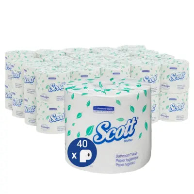 48040 KIMBERLY CLARK SCOTT TOILET TISSUE 2PLY 95% RECYCLED 550 SHEETS 10CMX10CM 40 ROLLS