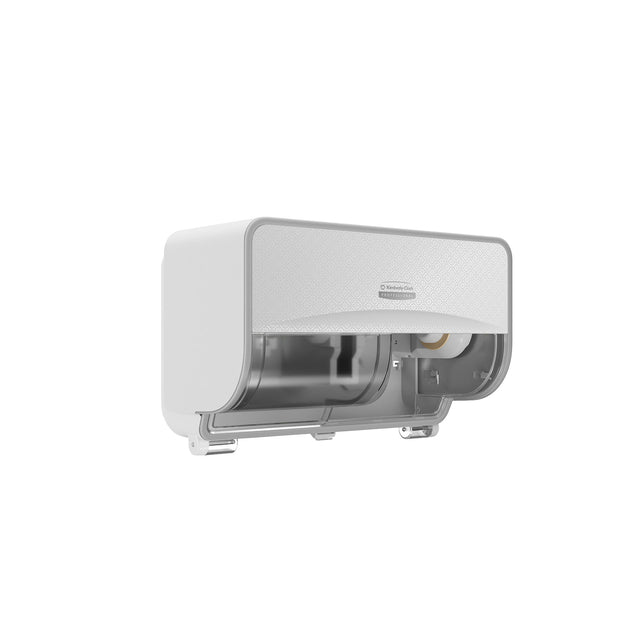 KIMBERLEY CLARK ICON 53945 STANDARD ROLL TOILET PAPER DISPENSER 2 ROLL HORIZONTAL, WITH WHITE MOSAIC DESIGN FACEPLATE, 1 DISPENSER AND FACEPLATE PER CASE, COMPATIBLE WITH 4735, 4737 & 98130
