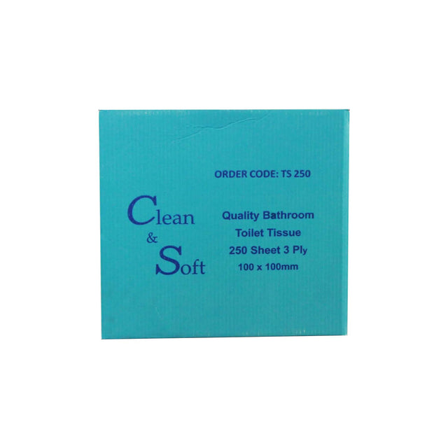 TS250 - ROLLO DE PAPEL HIGIÉNICO 250S 10CM X 10CM 3 CAPAS VIRGEN 48 ROLLOS