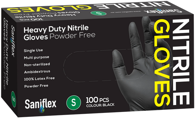 SANIFLEX NITRILE HEAVY DUTY GLOVE 100 PACK SMALL