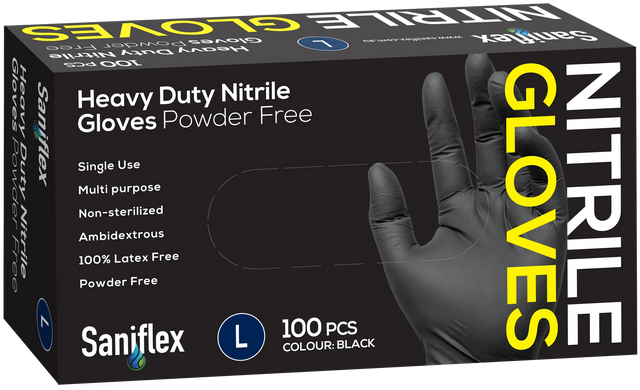SANIFLEX NITRILE HEAVY DUTY GLOVE 100 PACK LARGE