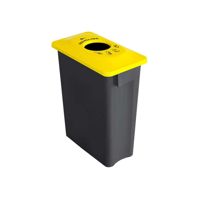 BIN MULTISORT 60 LT DARK GREY BASE & YELLOW LID