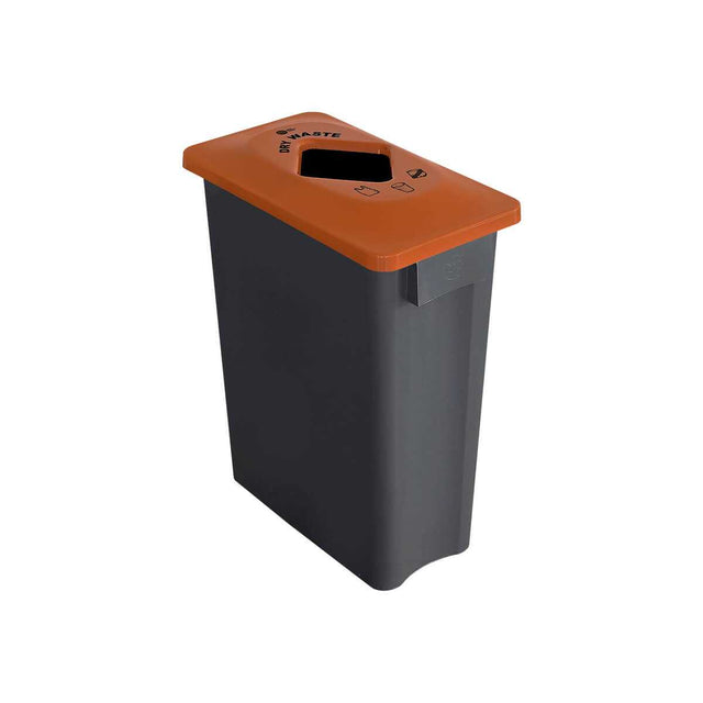 BIN MULTISORT 40 LT DARK GREY BASE & BROWN LID (DRY WASTE)