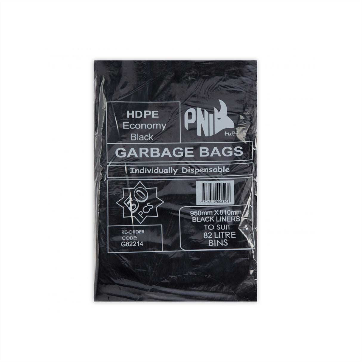 BIN LINER 082L 950X810 BLACK ECONOMY 500PC - G82214