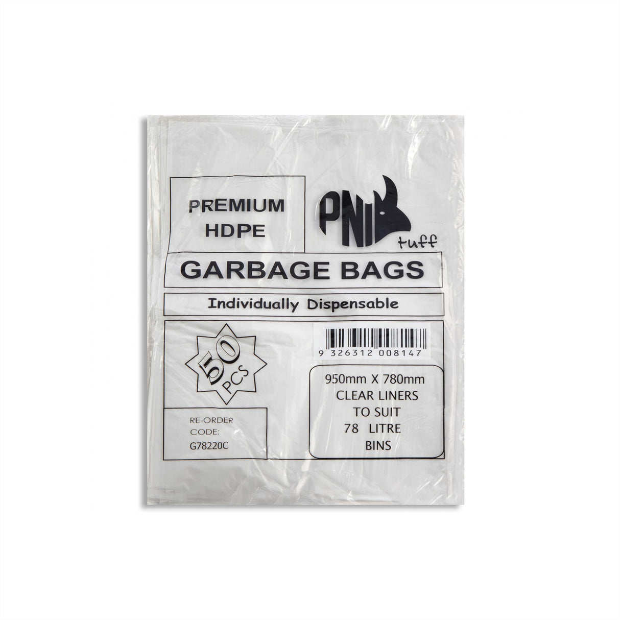 BIN LINER 078L 950X780 CLEAR PREMIUM HEAVY DUTY 200C - G78220C