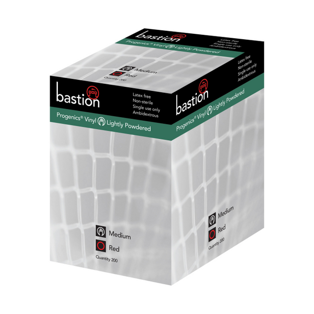 BPV3523 VINYL, LIGHTLY POWDERED, RED, MEDIUM - CARTON/200 - PROGENICS