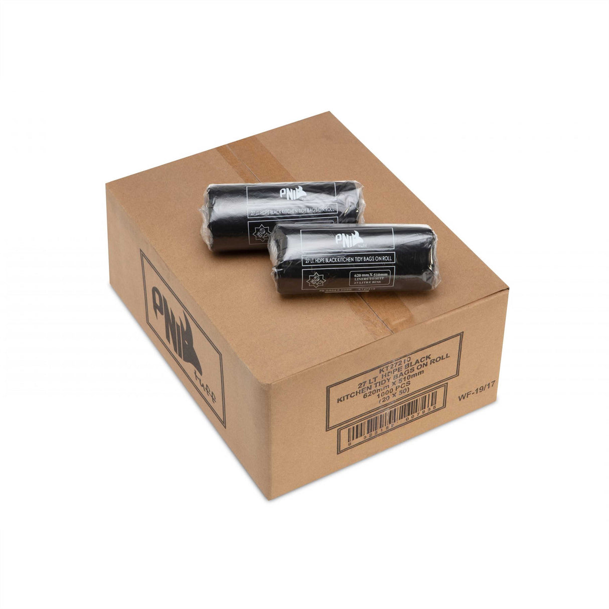 BIN LINER 027L 620X510 BLACK ROLL 1000PC - KT27210