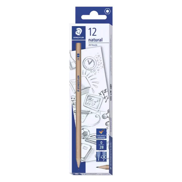 STAEDTLER GRAPHITE NATURAL PENCILS 13060N-2 H BOX 12