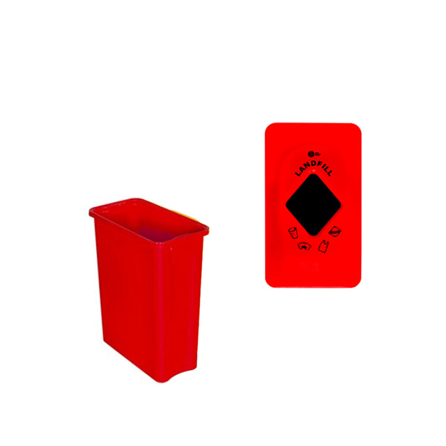 Papelera MULTISORT 60L BASE ROJA Y TAPA ROJA