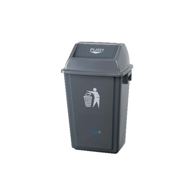 Papelera OATES con tapa abatible - 60 LITROS GRIS