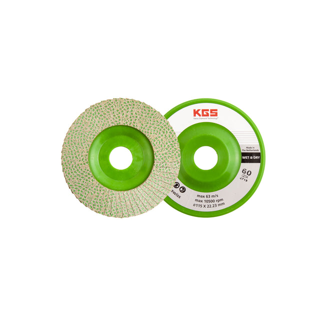 KGS HYBRID DIAMOND FLAP DISC 115MM GRIT 60 GOLD LINE