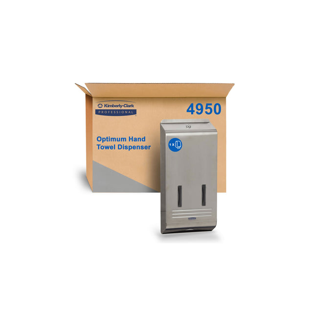 4950 KIMBERLY CLARK DISPENSER OPTIMUM HAND TOWEL STAINLESS STEEL FOR 4456 4457