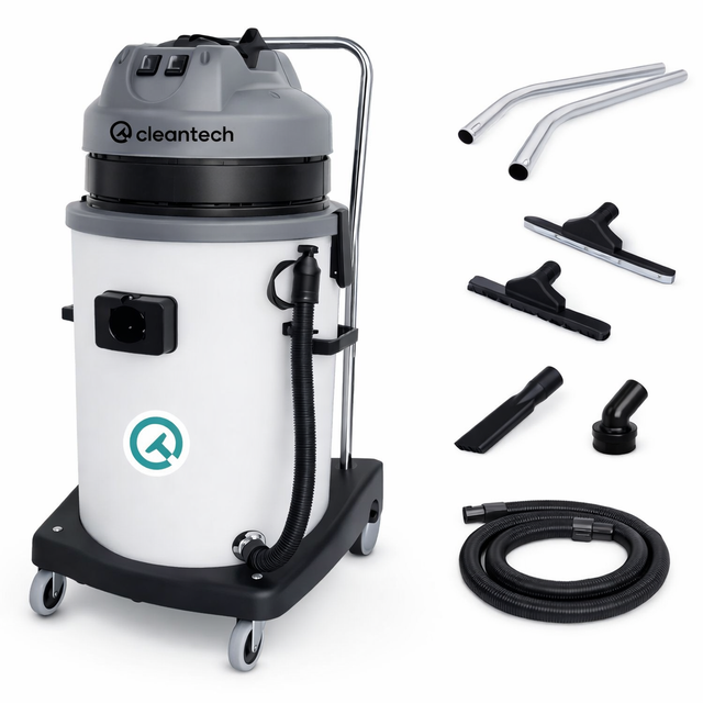 CLEANTECH CT90 WET AND DRY VACUUM PLASTIC 90L TRIPLE MOTOR