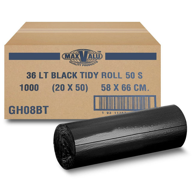 BIN LINER 036L 690X590 BLACK ROLL 1000PC - GH08BT