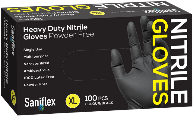 SANIFLEX NITRILE HEAVY DUTY GLOVE 100 PACK EXTRA LARGE