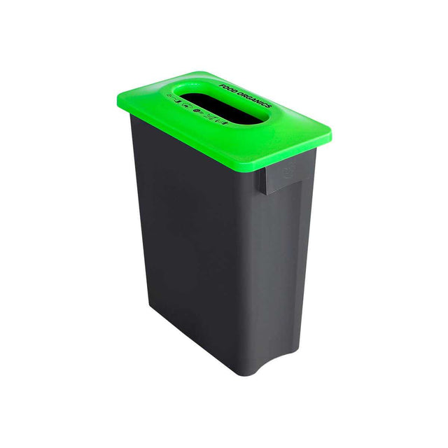 BIN MULTISORT 40 LT DARK GREY BASE & GREEN LID (ORGANICS)