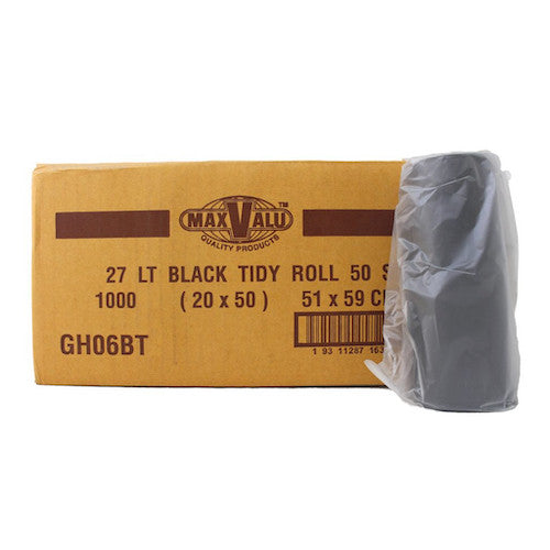 BIN LINER 027L 620X510 BLACK ROLL 1000PC - GH06BT