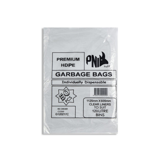 Bolsa de basura 120L TRANSPARENTE 200C 17UM 950X1100 G120217C