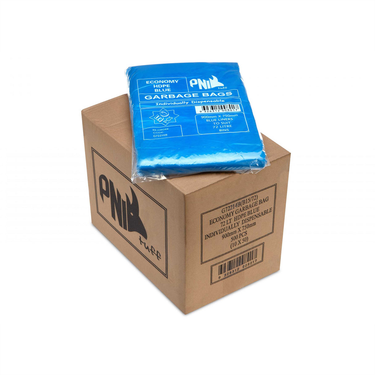 BIN LINER 072L 900X760 BLUE NORMAL DUTY 500PC - G72214B