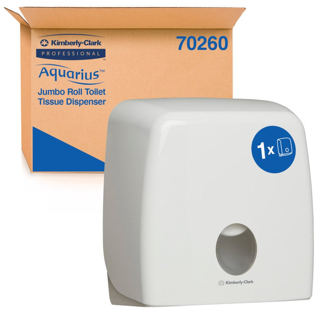 KIMBERLY CLARK - 70260 - AQUARIUS DISP 浴巾大卷白色 1X1 ABS 塑料可锁套装代码:4781、4782、5748 5749 - 替代 4971