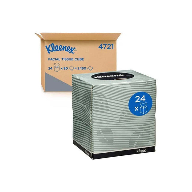4721 KLEENEX FACIAL TISSUE 90, 2PLY WHITE 24 PACKS