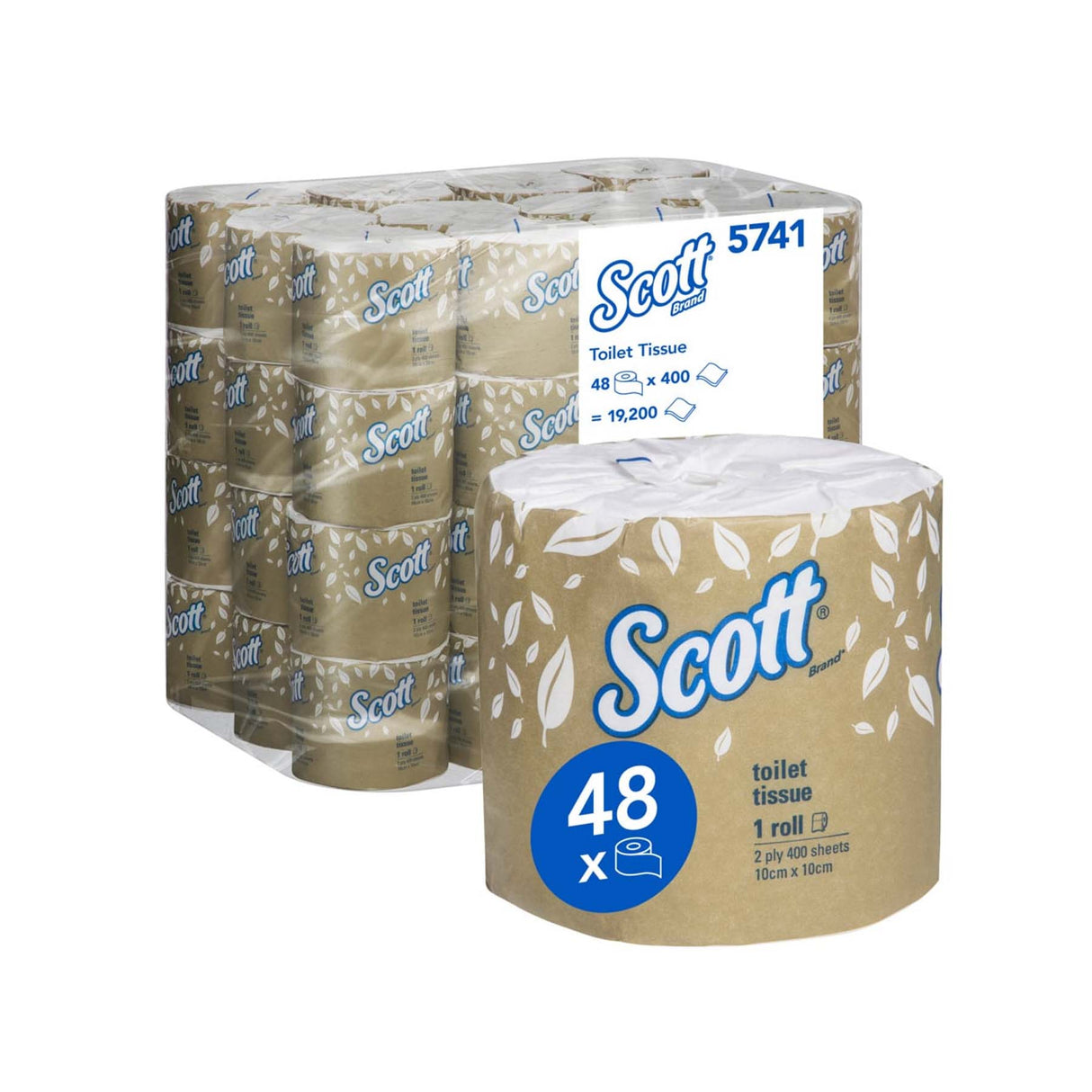 5741 KIMBERLY CLARK SCOTT TOILET TISSUE 400S 10CMX11CM 48C 2P