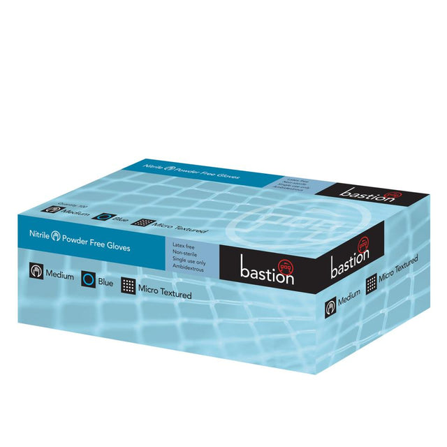 HEAVY DUTY NITRILE BLUE POWDER FREE GLOVES - MEDIUM 100 PACK