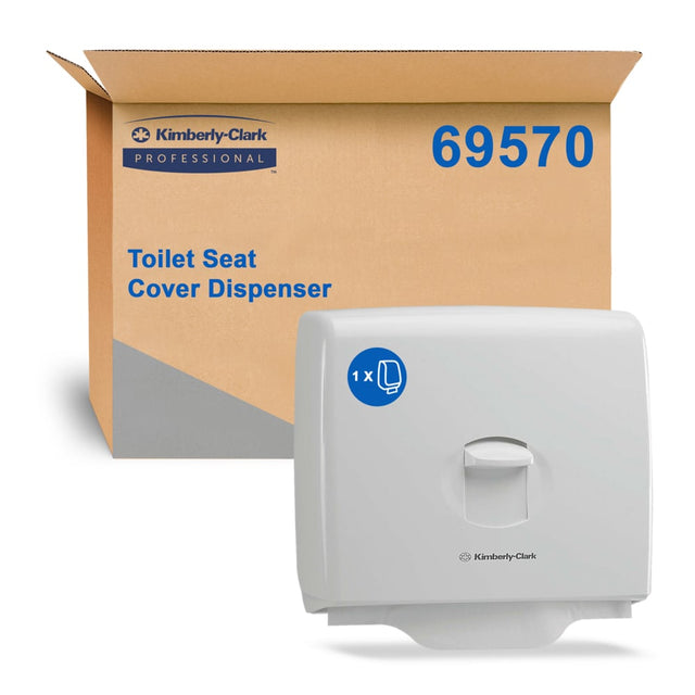 69570 KIMBERLY CLARK AQUARIUS TOILET SEAT COVER DISP WHITE ABS PLASTIC SUITS CODE 7410