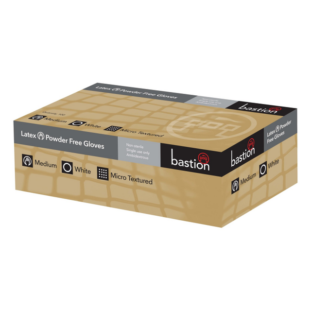 LATEX GLOVES, POWDER FREE - MEDIUM (100 PIECES)