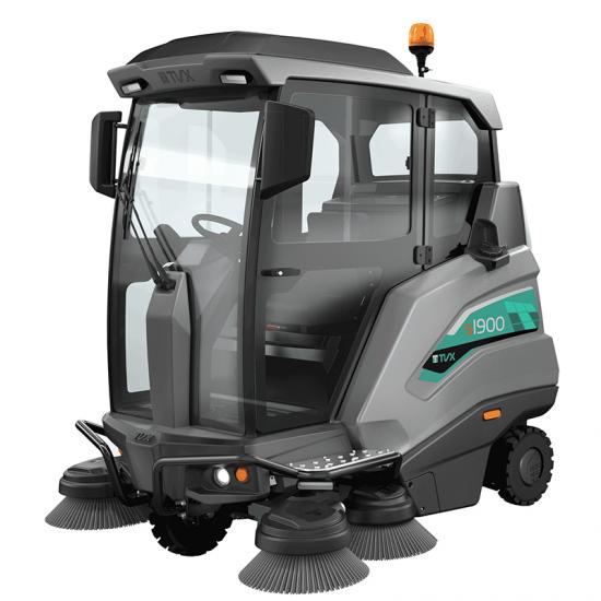 TS1900-AC OUTDOOR FLOOR SWEEPER FULLY ENCLOSED AUTOMATIC RUBBISH DUMP AND AIR CONDITIONER