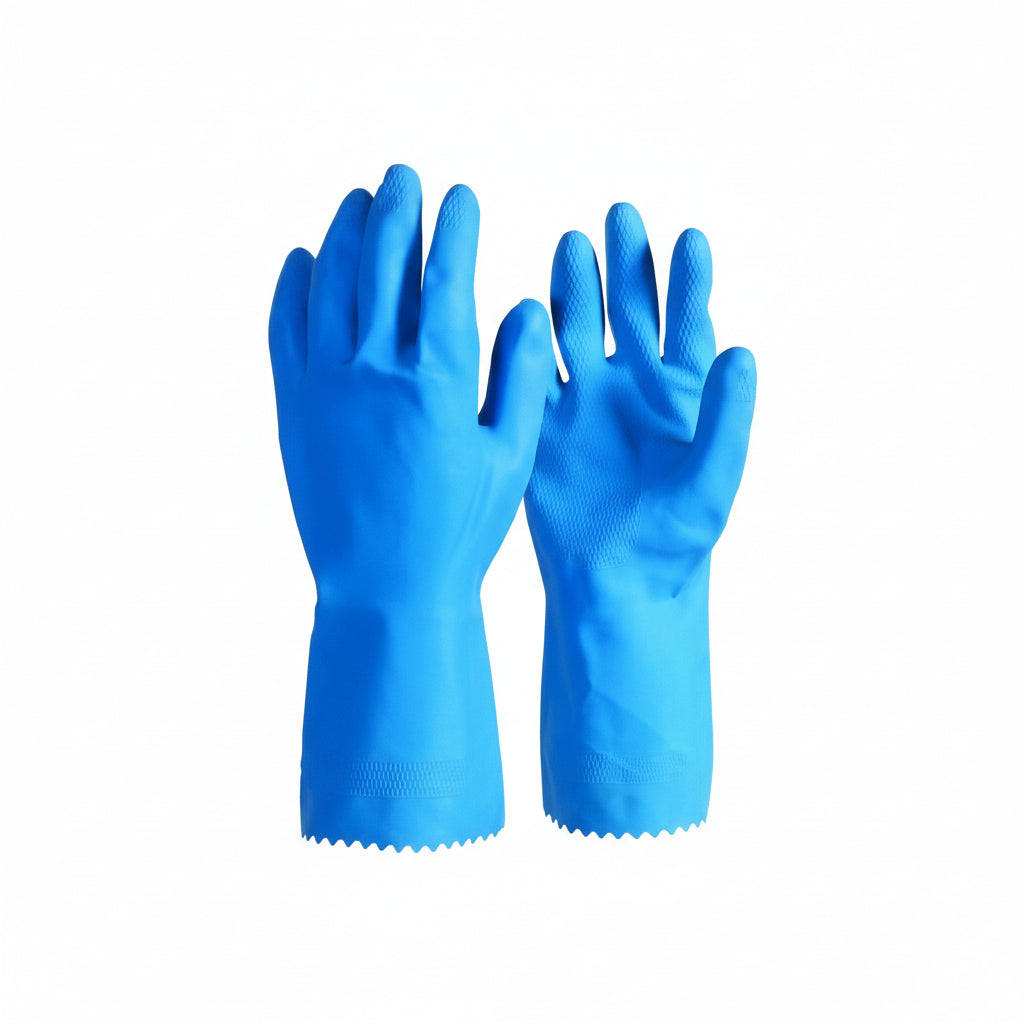 BASTION GLOVES RUBBER EXTRA LARGE - SIZE 10-10.5 BLUE