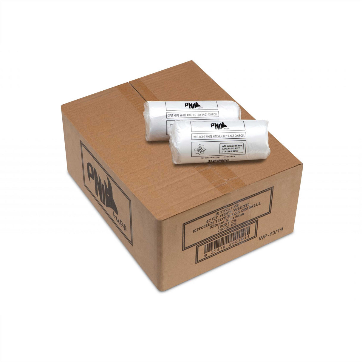 BIN LINER 027L 620X510 WHITE ROLL 1000PC - KT27210W
