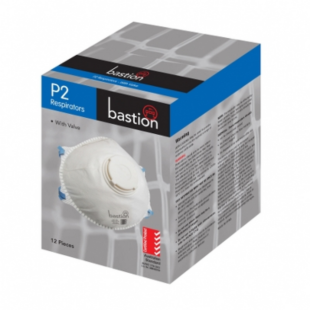 MASCARILLA ANTIPOLVO BASTION P2 CON VÁLVULA - 12PKT