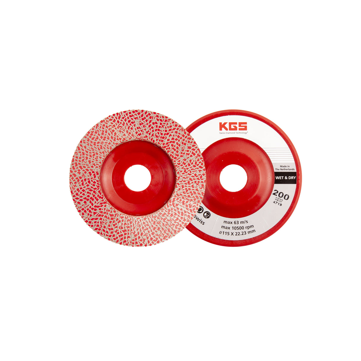 KGS HYBRID DIAMOND FLAP DISC 115MM GRIT 200 GOLD LINE