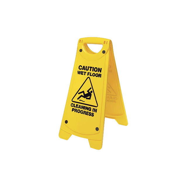 EDCO CAUTION SIGN WET FLOOR & CLEANING IN PROGRESS YELLOW 19093