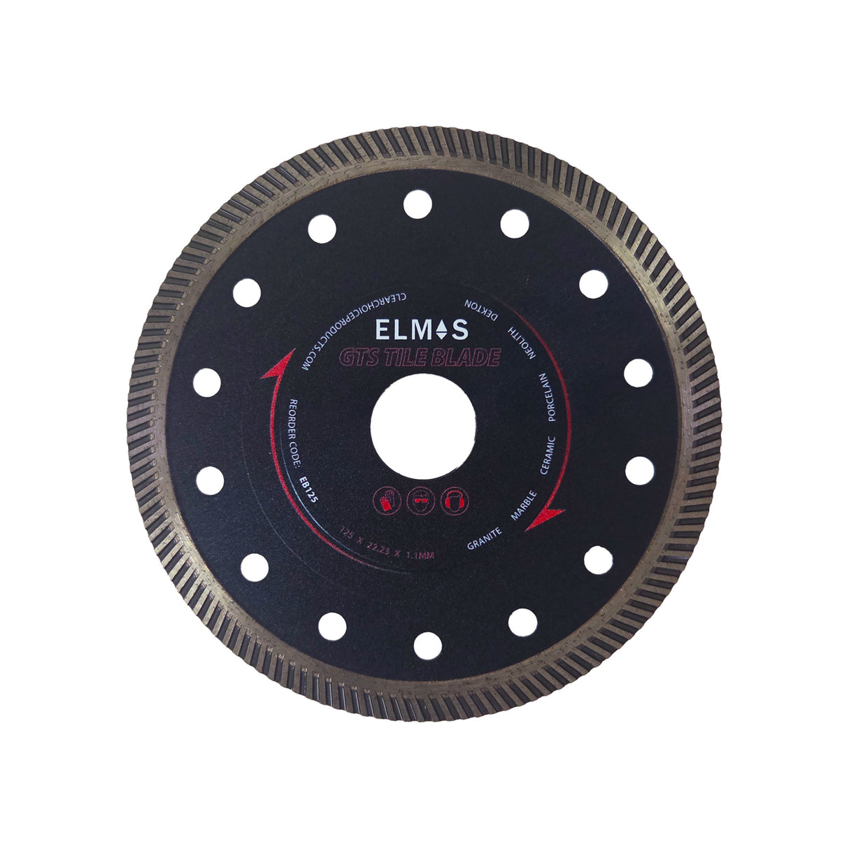 ELMAS GTS TILE BLADE 125 x 22.23 x 1.1MM