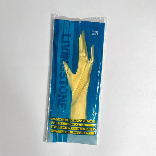 LIVINGSTONE RUBBER  LATEX GLOVES YELLOW LARGE SIZE 9