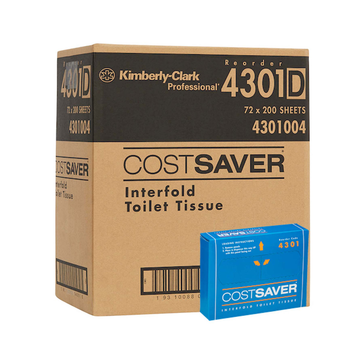 4301 KIMBERLY CLARK INTERFOLD TOILET TISSUE 17.5CMX11.5CM 72C 1P COSTSAVER