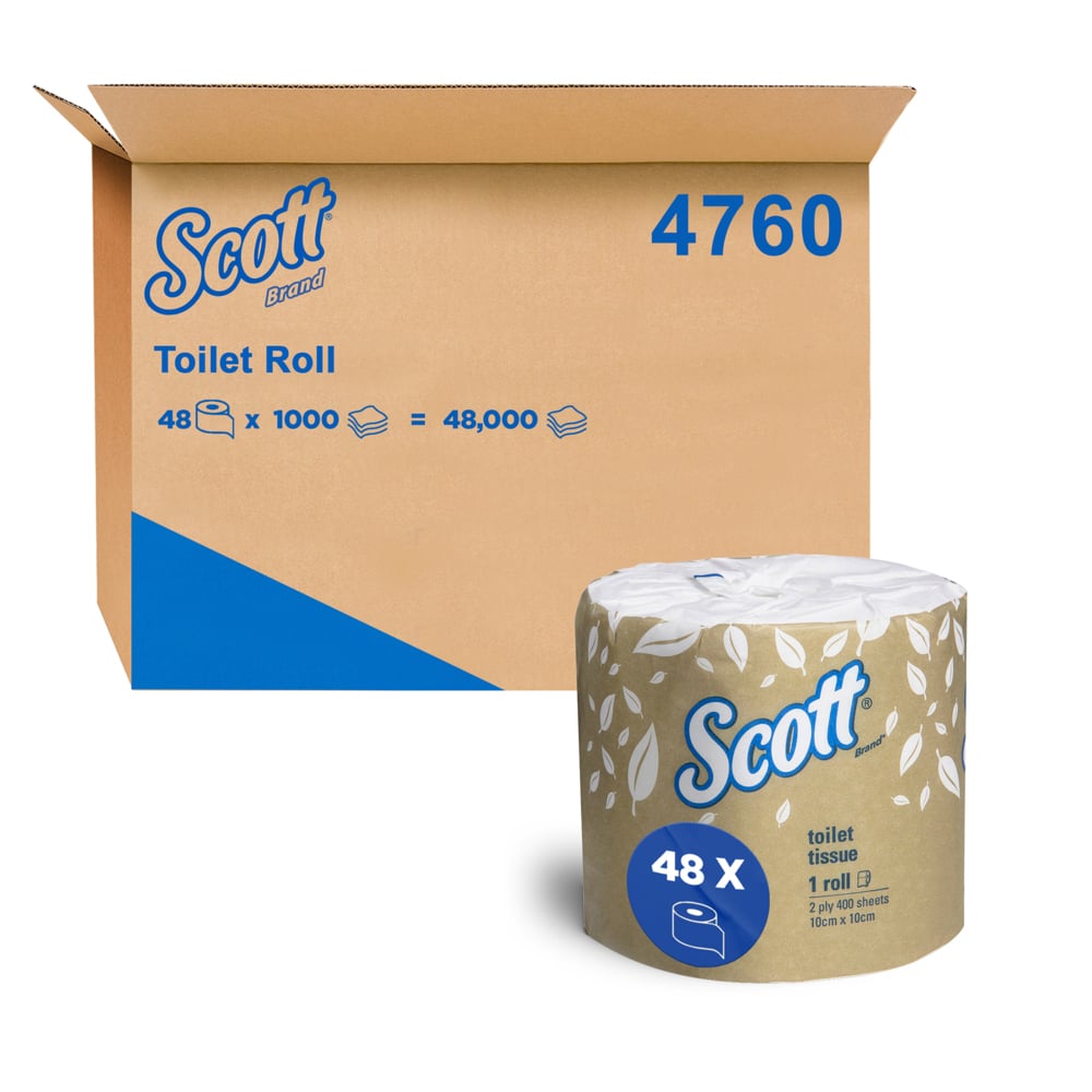 4760 KIMBERLY CLARK SCOTT TOILET TISSUE ROLL1000S 10CMX11CM 48C 1P