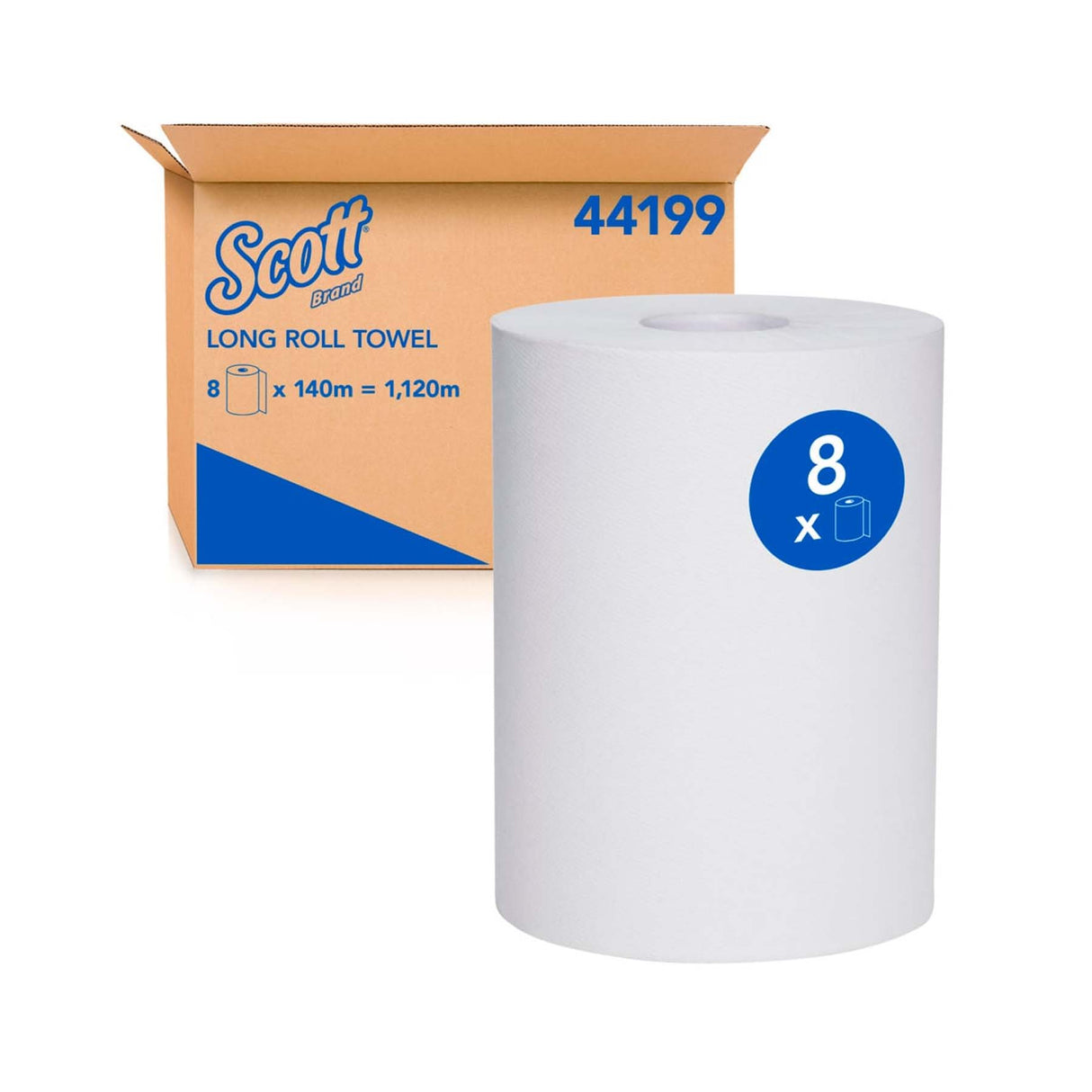 44199 (box) KIMBERLY CLARK SCOTT ROLL TOWEL 140MX18CM  8 ROLLS