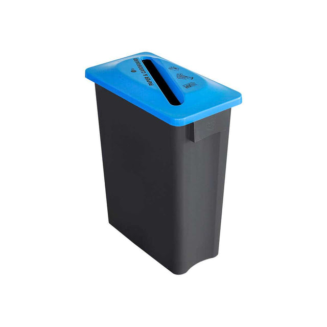 Papelera MULTISORT 40L FONDO GRIS OSCURO Y TAPA AZUL