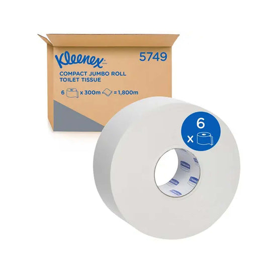 5749 PAPEL HIGIÉNICO COMPACTO ROLLO JUMBO 300M 6UD 2P KLEENEX