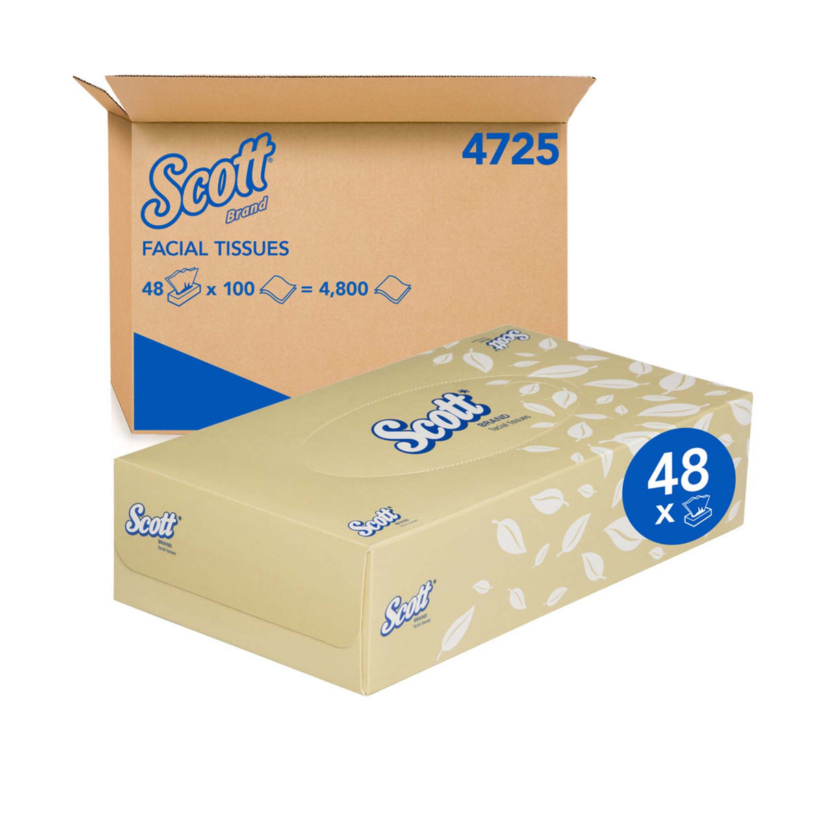 4725 FACIAL TISSUE 100S 48C 2P SCOTT