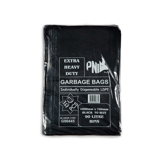 BOLSA DE BASURA 90L 1000 X 760MM NEGRA EXTRA RESISTENTE 43UM 200 PIEZAS - G90445