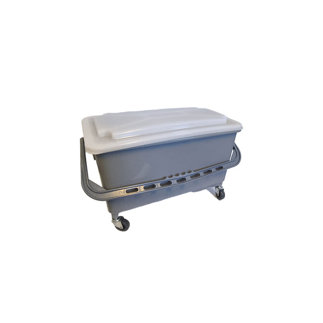 CLEANTECH SUPA WINDOW BUCKET 22L ON WHEELS , HOLDERS & LID GREY