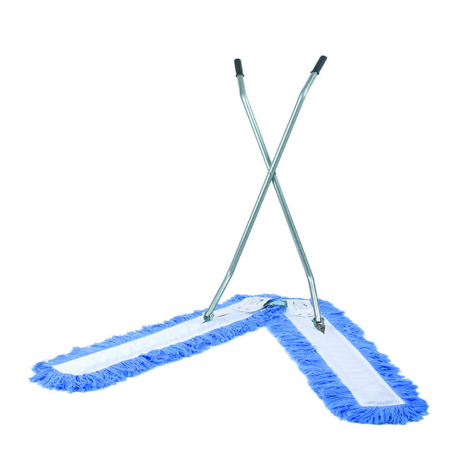 SABCO STANDARD SCISSOR MOP BLUE COMPLETE WITH HANDLE 100x12.5CM