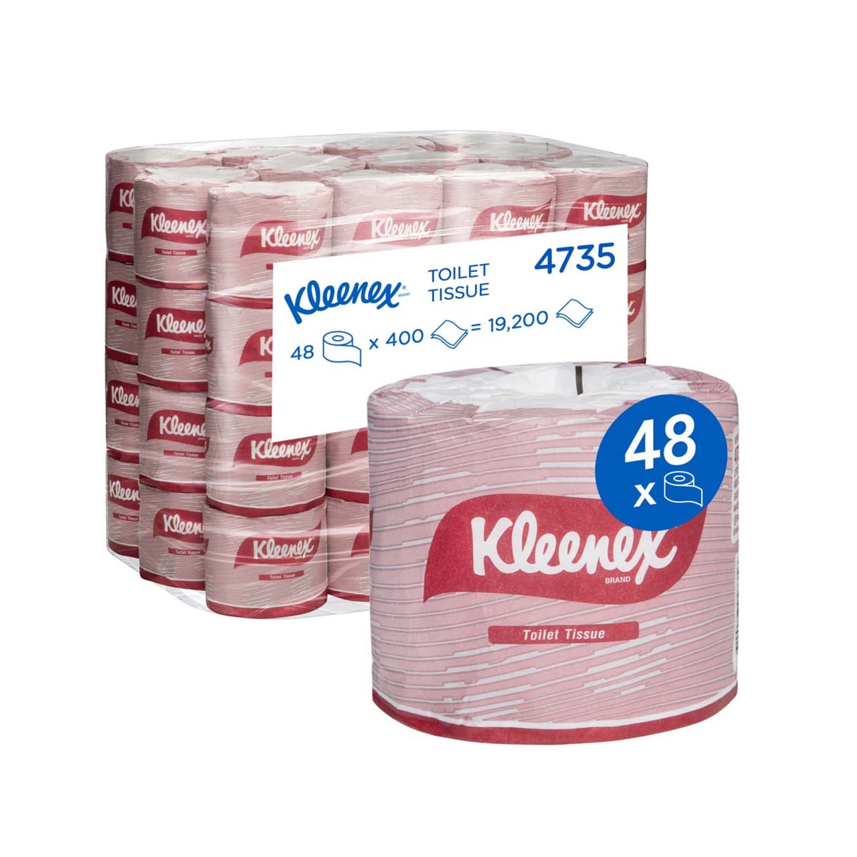 4735 KIMBERLEY CLARK KLEENEX TOILET TISSUE 400S 10CMX11CM 48C 2P
