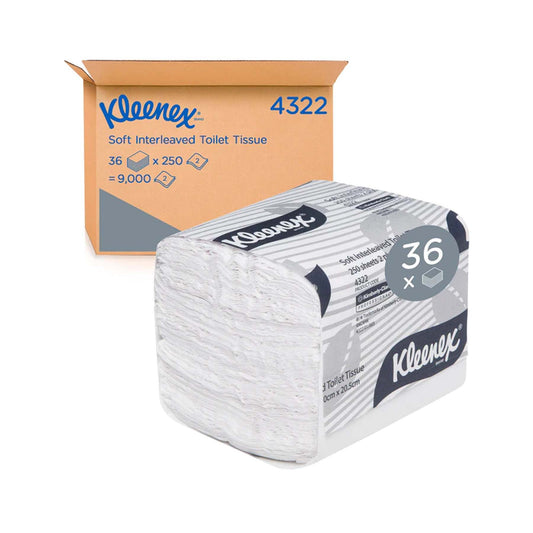 KIMBERLY CLARK - 4322 - INTERLEAVED TOILET TISSUE -  I/T/T 250S 20.5CMX10CM 36C 2P KLEENEX