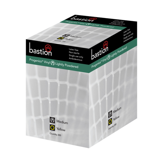 BASTION BPV3514 VINYL, LIGHTLY POWDERED, YELLOW, LARGE - CARTON/200 - PROGENICS