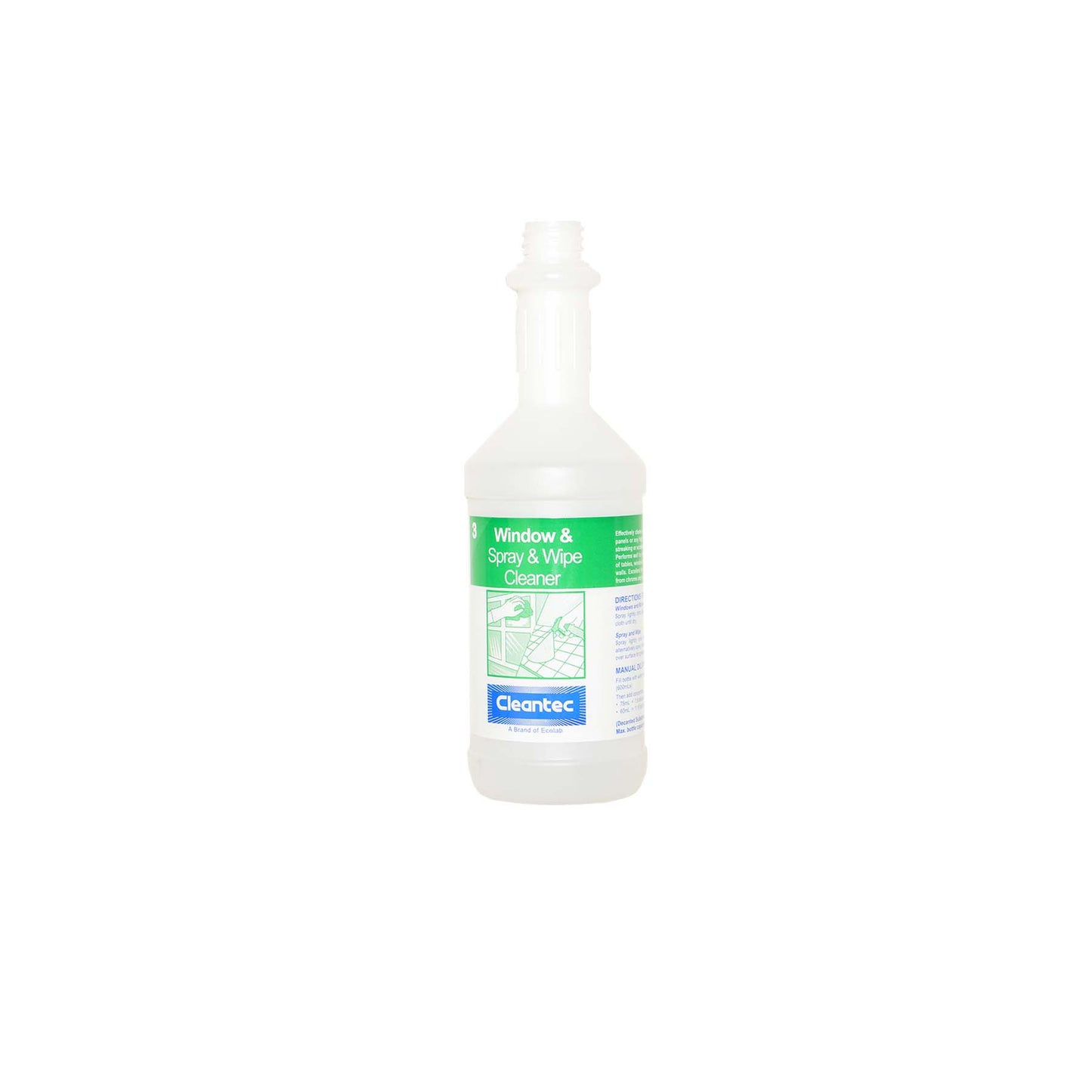 ECOLAB CLEANTEC EMPTY 750ML WINDOW SPRAY & WIPE